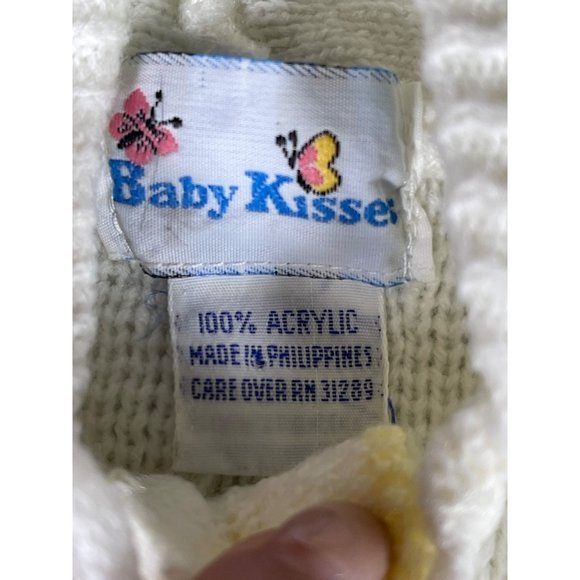 Vintage Baby Kisses Button Down Baby 3D Chick Bunting w/ Hoodie White Yellow - Picture 3 of 5